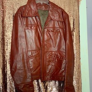 Leather burgundy jacket
